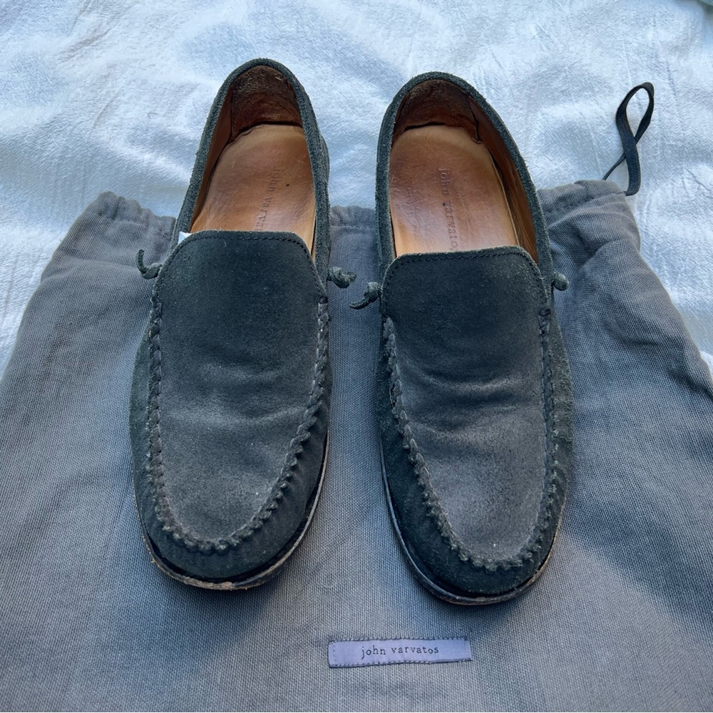 John Varvatos Gray Loafers Slip-On Shoes